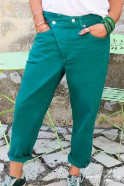 Le Temps des Cerises Mary Boyfit Jeans Vert Emeraude By Veronika Loubry Galapagos Cheap