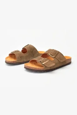 Le Temps des Cerises Mules Cloutees Naomie Kaki Khaki Best