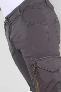 Le Temps des Cerises Pantalon Cargo Alban Gris Gunmetal New