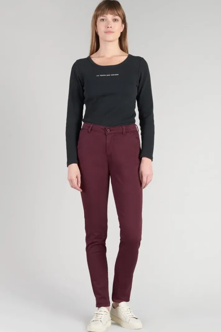 Le Temps des Cerises Pantalon Chino Dyli4 Lie De Vin Wine Store