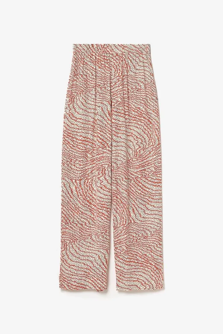 Le Temps des Cerises Pantalon Fluide Yesa A Motif Orange Et Noir Orange Zebra Online