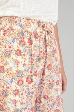 Le Temps des Cerises Pantalon Henel A Motif Cachemire Pomelo New