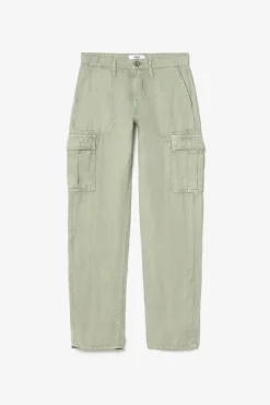 Le Temps des Cerises Pantalon Louisa En Lin Vert Amande Sea Spray New