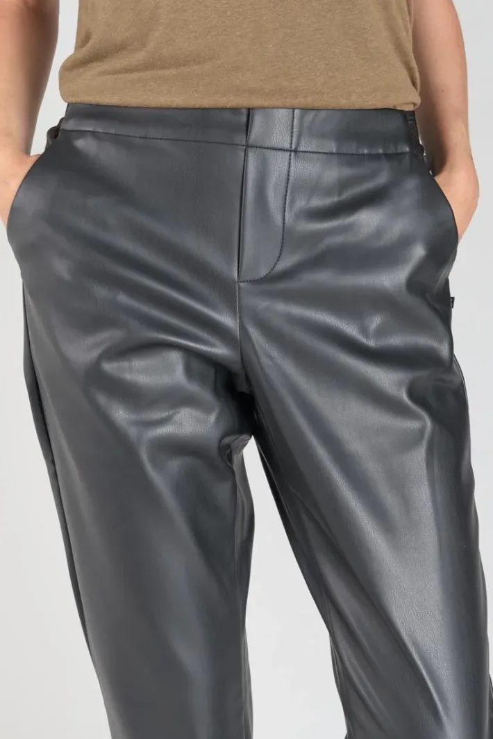 Le Temps des Cerises Pantalon Mineta En Simili Cuir Noir Black Hot