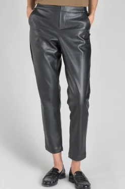Le Temps des Cerises Pantalon Mineta En Simili Cuir Noir Black Hot