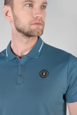 Le Temps des Cerises Polo Aron Bleu Petrole Indian Flash Sale