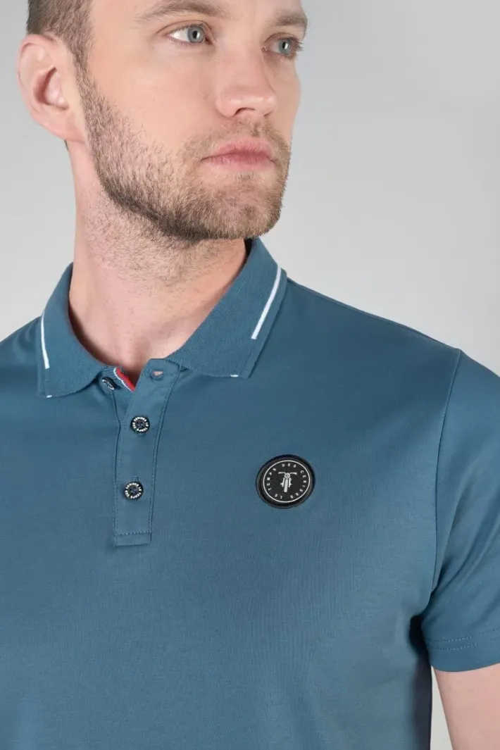 Le Temps des Cerises Polo Aron Bleu Petrole Indian Flash Sale