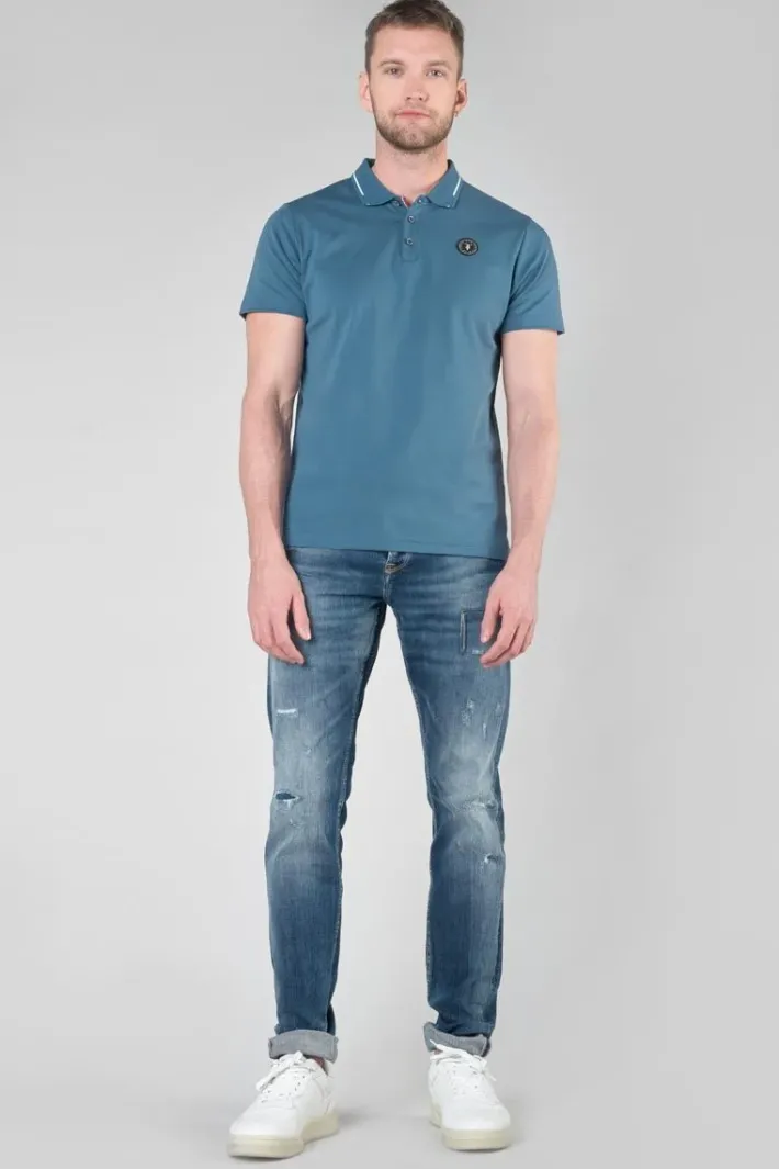 Le Temps des Cerises Polo Aron Bleu Petrole Indian Flash Sale