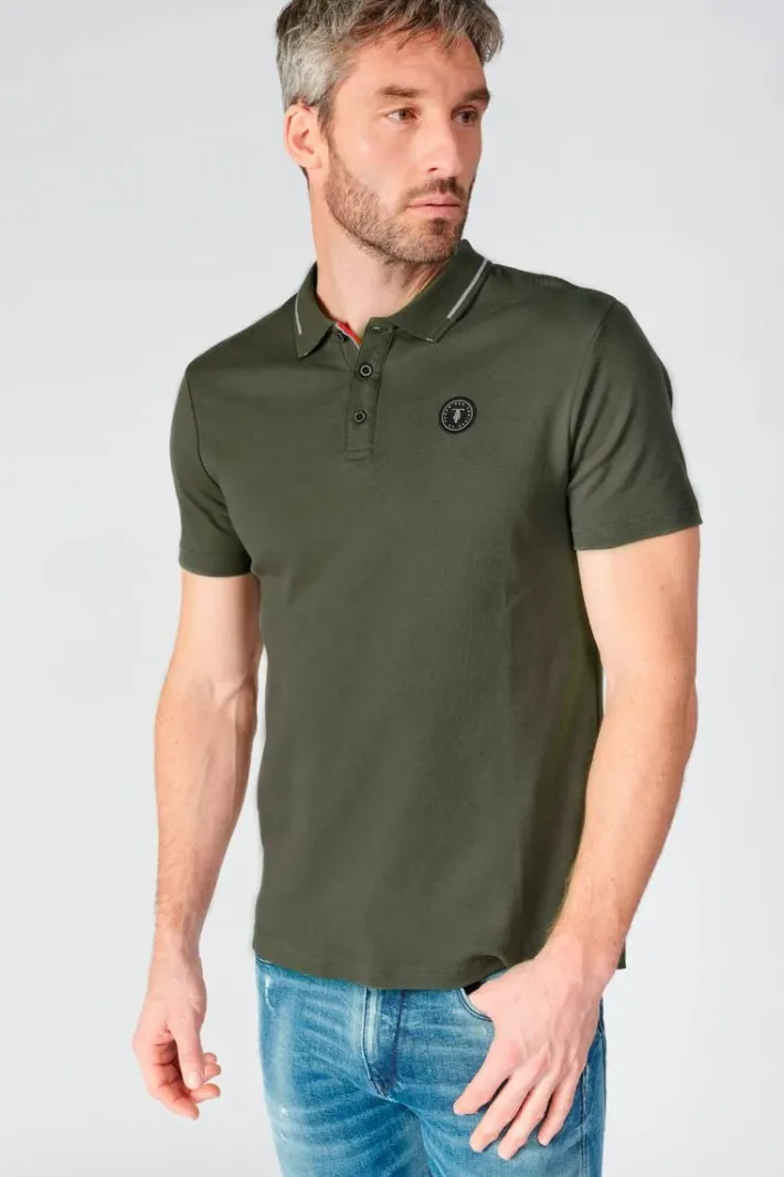 Le Temps des Cerises Polo Aron Vert Kaki Climbing Ivy Clearance