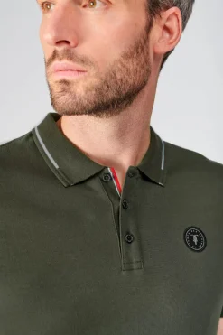 Le Temps des Cerises Polo Aron Vert Kaki Climbing Ivy Clearance