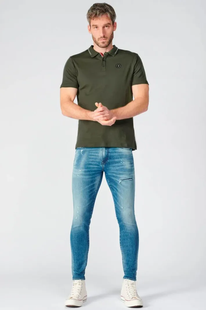 Le Temps des Cerises Polo Aron Vert Kaki Climbing Ivy Clearance