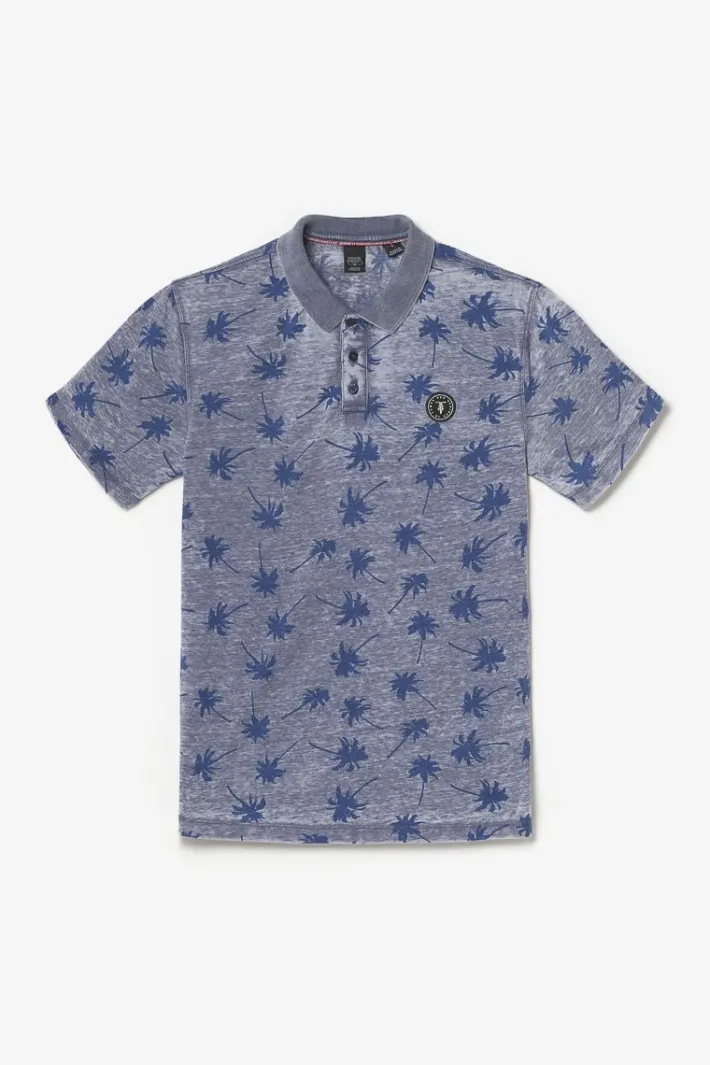 Le Temps des Cerises Polo Chevy A Motif Palmier Peacoat Hot