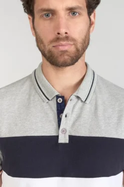 Le Temps des Cerises Polo Leos Tricolore Grey Melange Cheap