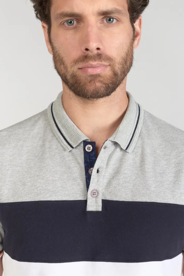 Le Temps des Cerises Polo Leos Tricolore Grey Melange Cheap