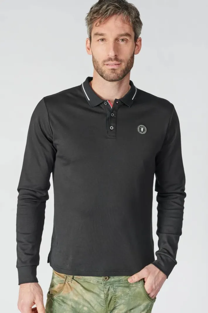 Le Temps des Cerises Polo Manches Longues Ronan Noir Black Cheap