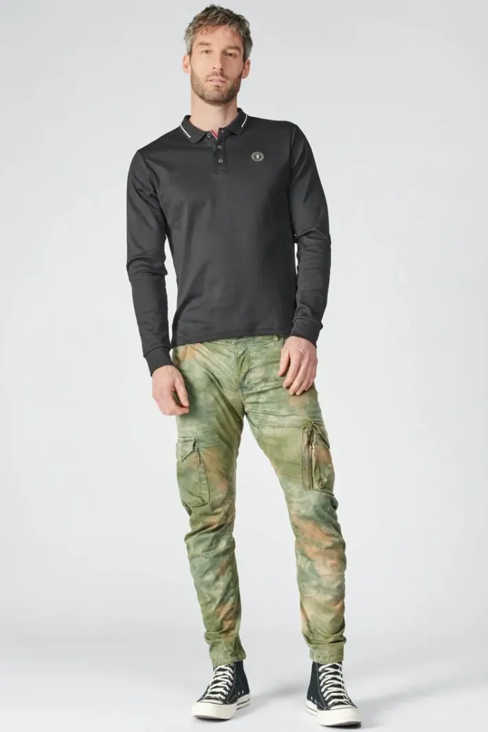 Le Temps des Cerises Polo Manches Longues Ronan Noir Black Cheap