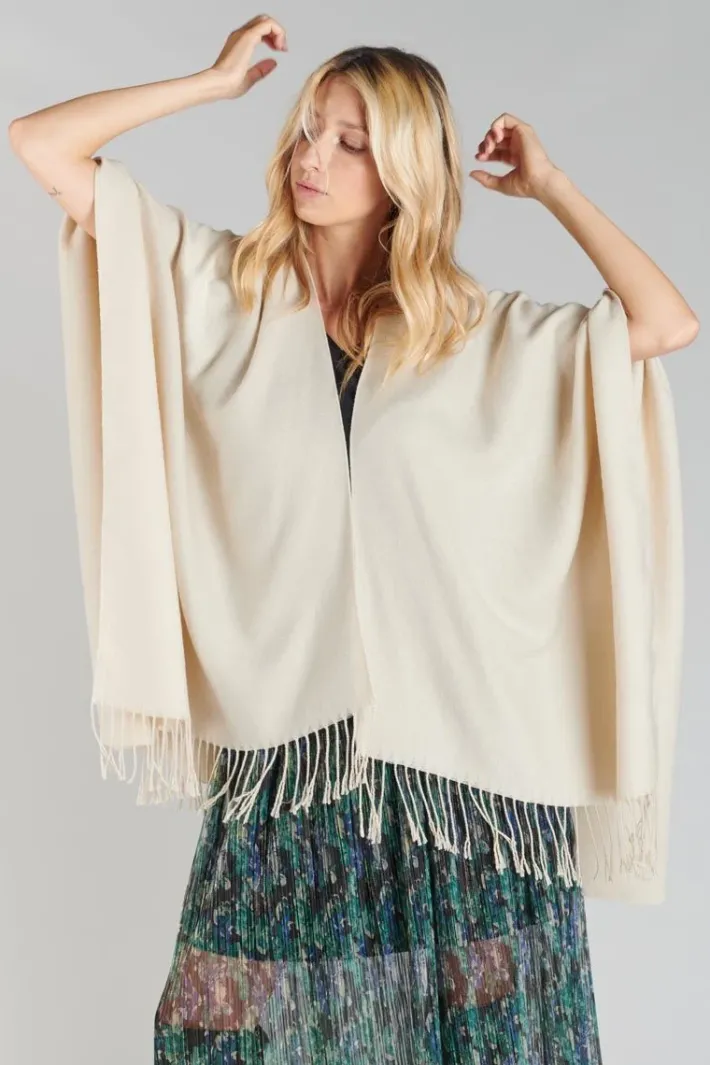 Le Temps des Cerises Poncho Pili Beige Creme Cream Outlet