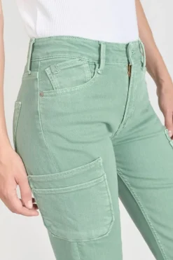 Le Temps des Cerises Precieux Taille Haute 7/8Eme Jeans Vert D'Eau Basil Best Sale
