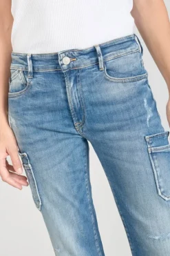 Le Temps des Cerises Precieux Taille Haute 7/8Eme Jeans Destroy Bleu N°3 Blue Flash Sale