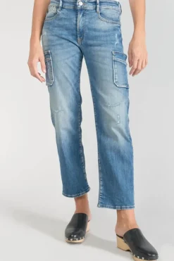 Le Temps des Cerises Precieux Taille Haute 7/8Eme Jeans Destroy Bleu N°3 Blue Flash Sale