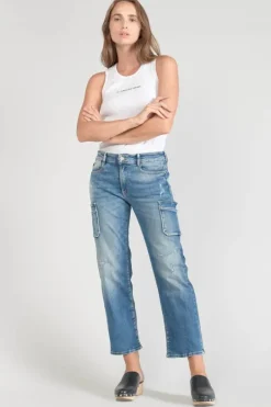Le Temps des Cerises Precieux Taille Haute 7/8Eme Jeans Destroy Bleu N°3 Blue Flash Sale