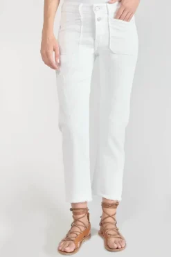 Le Temps des Cerises Pricilia Taille Haute 7/8Eme Destroy Jeans Blanc White Fashion