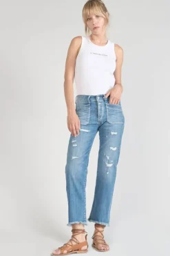 Le Temps des Cerises Pricilia Taille Haute 7/8Eme Jeans Destroy Bleu N°4 Blue Outlet