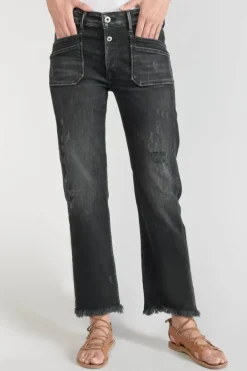 Le Temps des Cerises Pricilia Taille Haute 7/8Eme Jeans Destroy Noir N°1 Black / Black Flash Sale