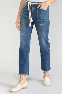 Le Temps des Cerises Pricilia Taille Haute 7/8Eme Jeans Destroy Bleu N°2 Blue Sale