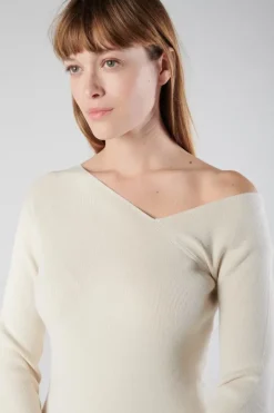 Le Temps des Cerises Pull Lina Asymetrique Sable Sand Cheap