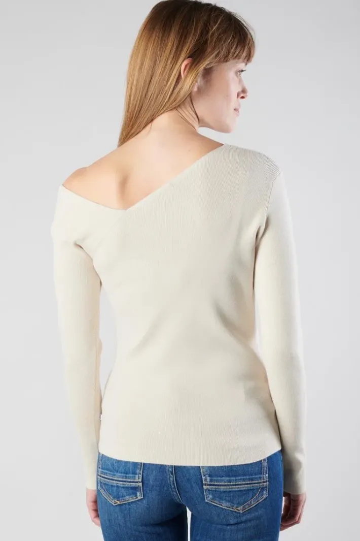 Le Temps des Cerises Pull Lina Asymetrique Sable Sand Cheap