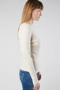 Le Temps des Cerises Pull Lina Asymetrique Sable Sand Cheap