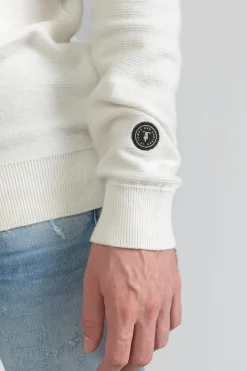 Le Temps des Cerises Pull Loral Mariniere Off White Best Sale