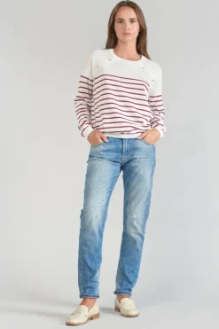Le Temps des Cerises Pull Mareva Mariniere Prune Aster Online