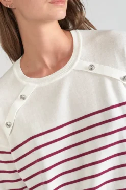Le Temps des Cerises Pull Mareva Mariniere Prune Aster Online