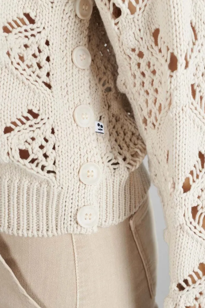 Le Temps des Cerises Pull Poots Ajoure Sable Sand Fashion