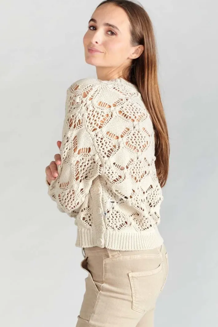 Le Temps des Cerises Pull Poots Ajoure Sable Sand Fashion