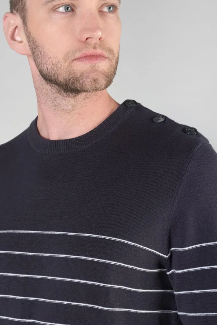 Le Temps des Cerises Pull Vogel Bleu Nuit A Rayures Galaxy Cheap