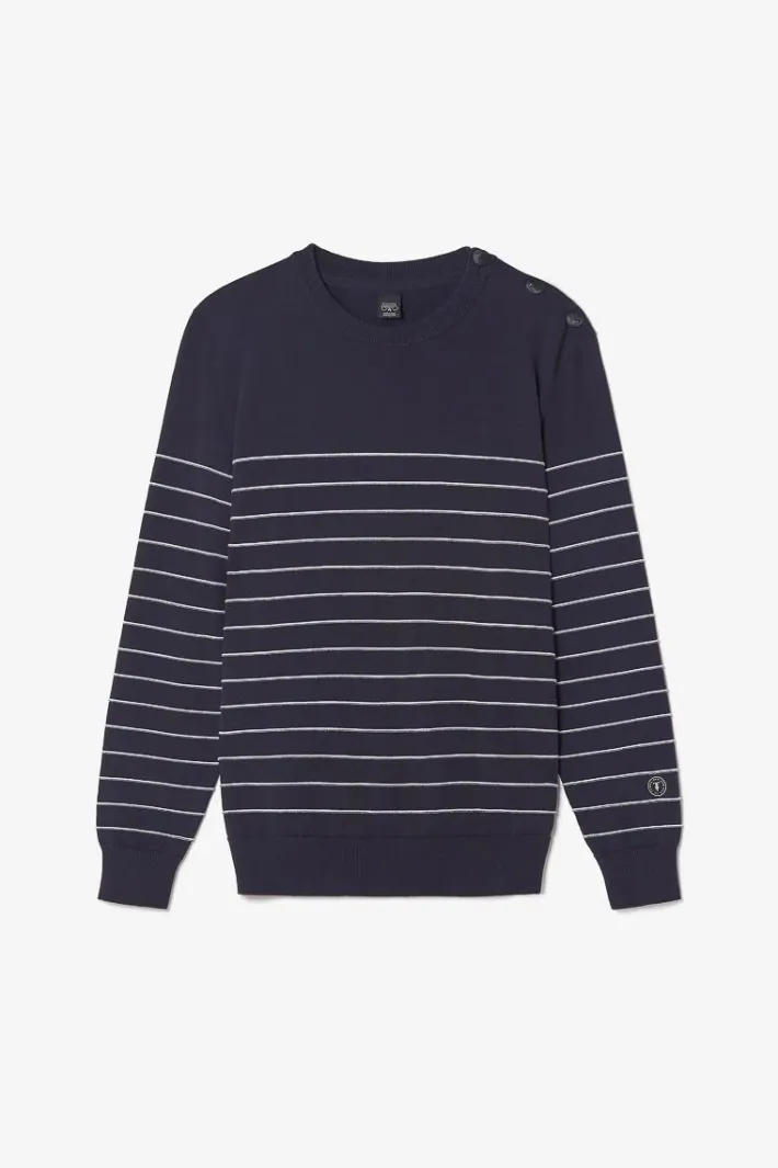 Le Temps des Cerises Pull Vogel Bleu Nuit A Rayures Galaxy Cheap