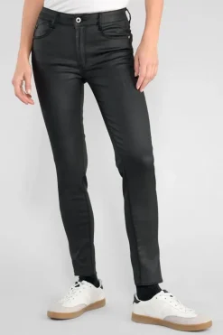 Le Temps des Cerises Pulp Slim Taille Haute 7/8Eme Jeans Enduit Noir N°0 Black Outlet