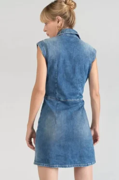 Le Temps des Cerises Robe Diderot En Jeans Bleu Blue Shop