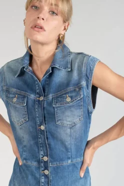 Le Temps des Cerises Robe Diderot En Jeans Bleu Blue Shop