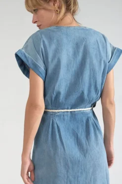 Le Temps des Cerises Robe Eourres En Jeans Bleu Blue Online