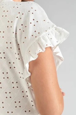 Le Temps des Cerises Robe Lia Ajouree Blanche White Fashion