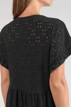 Le Temps des Cerises Robe Lia Ajouree Noire Black Best Sale