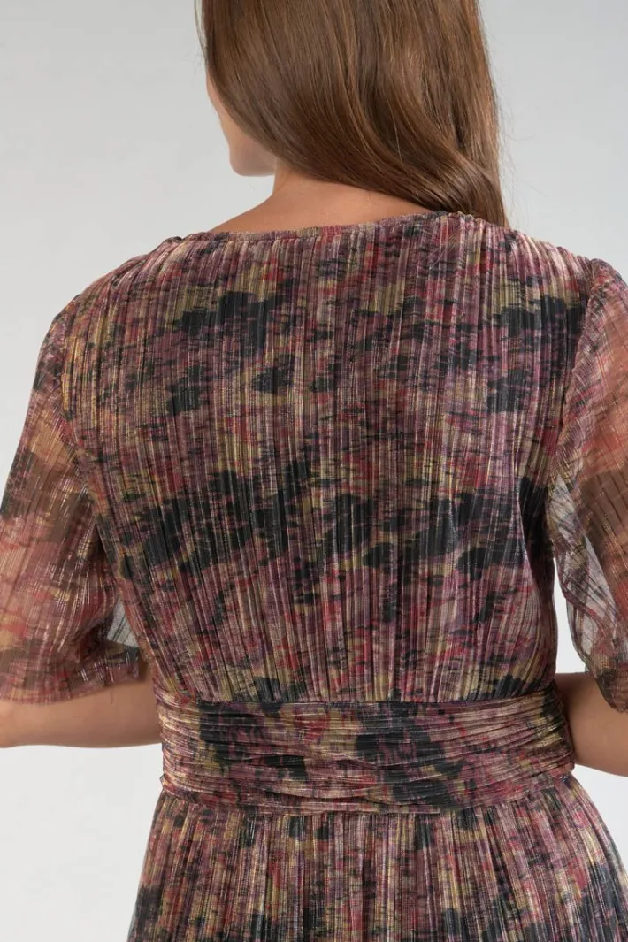Le Temps des Cerises Robe Longue Amiel Imprimee Irisee Dhalia Sale