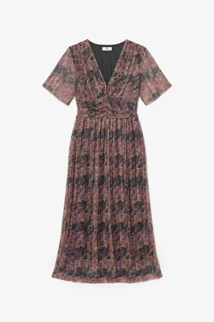 Le Temps des Cerises Robe Longue Amiel Imprimee Irisee Dhalia Sale