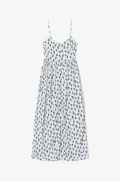 Le Temps des Cerises Robe Longue Evita Tie And Dye Bleu Midnight Fashion
