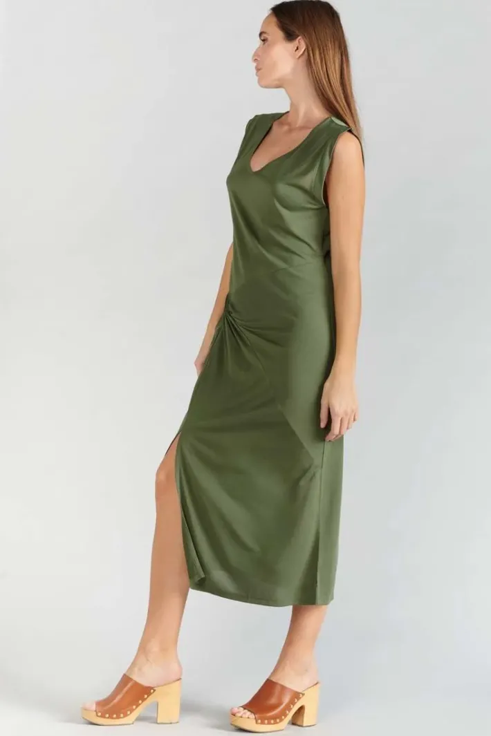 Le Temps des Cerises Robe Longue Gana Kaki Lizard Cheap