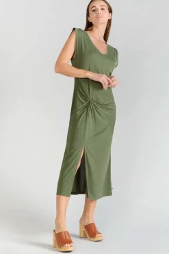 Le Temps des Cerises Robe Longue Gana Kaki Lizard Cheap